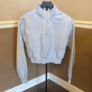 Abound Light Blue Women's Quarter-Zip Cropped Sweatshirt